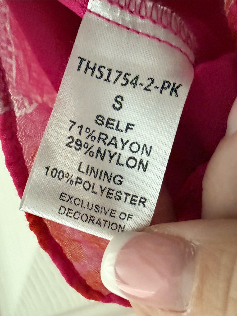 Bright Pink Floral Blouse - Picture 6 of 9
